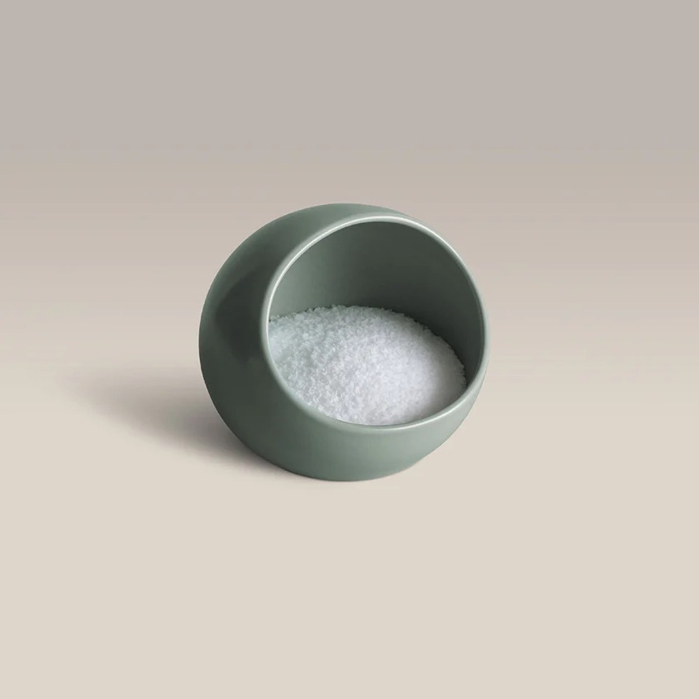 Sleek Green Ceramic Salt Cellar